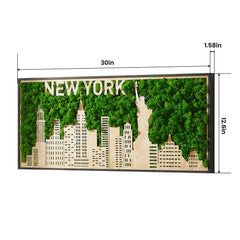 New York Moss City Silhouette Metal Wall Art Small