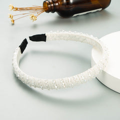 Hand Woven Beaded Headband Female Baroque Beaded Hair Binding Korean Version Net Red Wash Face Hair Accessories