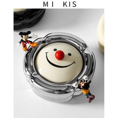 Light luxury and high-end feeling, home living room, anti fly ash with lid, office, high-end and atmospheric level, ceramic creative ashtray