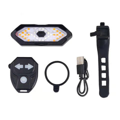 Bike Turn Signal Light Remote Control Bicycle Direction Indicator MTB LED Rear Rechargeable Steering Taillight with Horn