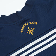 Color Block Splicing V-Neck Sports Short Sleeve T-Shirt Men's Letter Embroidery Breathable Quick-Dry Loose Casual Top