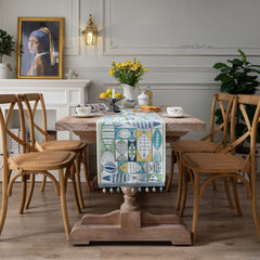 Jacquard table flag small fish green contrasting color dining table fabric holiday coffee table bed flag TV cabinet