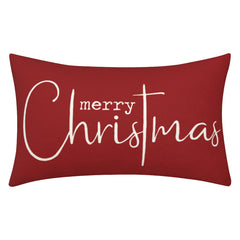 Christmas Decorative Pillowcase 2-piece Set Merry Christmas Sofa Cushion Cover Believe Waist Pillow Cover