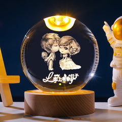 Starry Sky 3D Micro Landscape Crystal Ball Home Desktop Creative Interior Carving White Crystal Ball Ornament Craft Gift product