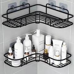 Bathroom Storage Rack Toilet Washroom Wall-Mounted Hole-Free Multi-Functional Iron Mesh Long Strip Organizer