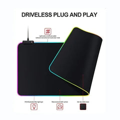 1Pc Fashion Large Gaming Office Work Mouse Pad Light Modes Touch Control Extended Soft Computer Keyboard Mat NonSlip Rubber Base