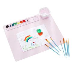 Silicone painting pad, simple solid color art painting pad, children's graffiti pad, washable watercolor color matching silicone