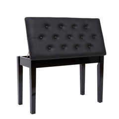 Piano Bench with Padded Cushion and Music Book Storage Compartment, Duet Wooden Seat, 13.7 x 29.5 x 20 inches, Load 440lb Black