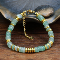 Ins style dopamine colored natural stone bead bracelet for women niche and high-end non fading crystal bracelet