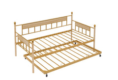 Daybed sofa bed metal framed with trundle twin size  golden 77'' L x 40.6'' W x 14.5''H