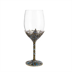 Enamel lead-free red wine cup crystal glass high footed cup decanter set