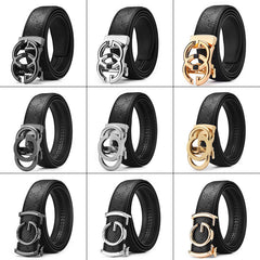 Men's Genuine Leather Alloy Automatic Buckle Versatile Korean Business Casual Fashion Belt
