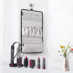 Large - capacity dustproof travel bag for Dyson Pre - Styling Dryer, fits curling barrels.