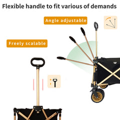 Folding Wagon Heavy Duty Utility Beach Wagon Cart for Sand with Big Wheels