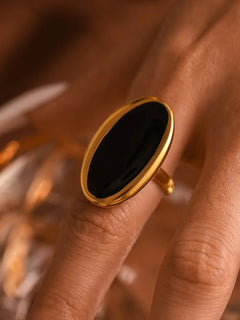 Elliptical Open Ring French Light Luxury Drip Oil Heavy Industry Casting Stainless Steel