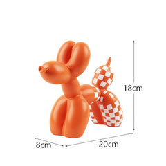 New black and white plaid balloon dog ornaments creative TV cabinet wine cabinet living room porch resin crafts