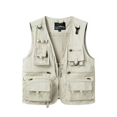 Men’s Summer Tactical Vest: 14-Pocket, Mesh, Ideal for Hiking, Fishing, Photography & Work
