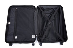 3 Piece Luggage Sets PC+ABS Lightweight Suitcase with Two Hooks Spinner Wheels (20/24/28) Red