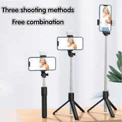 Selfie Stick with Fill Light Extendable Selfie Stick Tripod with Wireless Remote and Phone Holder Group Selfies For All  phones