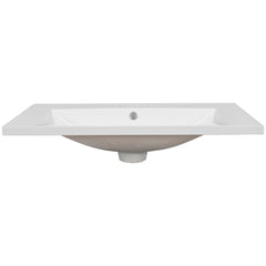 30" Single Bathroom Vanity Top with White Basin  3-Faucet Holes  Ceramic White