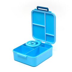 Kids' bento lunch bag: 1700ml containers with toppers, thermos, for school.