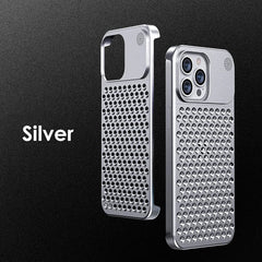 Metalen Warmteafvoer Telefoonhoes Voor Iphone 13 12 14 15 Pro Max Plus Koelende Geur Randloze Holle Aluminium Schokbestendige Hoes