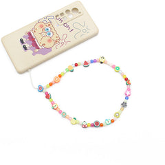 New Soft Ceramic Color Mix And Match Fruit Smiley Beaded Letters To Prevent Mobile Phone Chain Necklace