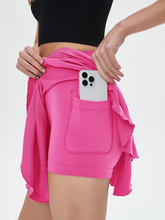 Tennis skirt elastic quick drying with pockets fitness skirt sports skirt yoga skirt