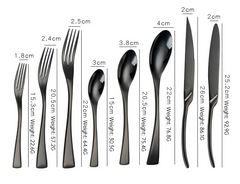 Portugal Titanium Black Stainless Steel Western Cutlery Set for Hotel and Restaurant Knife Fork Spoon Suite Factory Wholesale