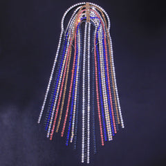 Accessories: rhinestone long tassel headpiece, exaggerated personality headband, Instagram style hair accessory, hair hook