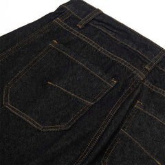American High Street Design Denim Wide Leg Long Pants Men's Vibe Trendy Side Pleated Loose Casual Trousers