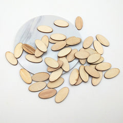 100pcs Elliptic Natural Wooden Chips Crafts For Handmade Card Diy Pattern Tag Scrapbooking Embellishment Wood Making