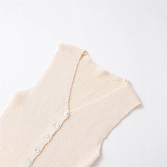 Spring New Style Round Neck Solid Color Loose Design Unique Temperament Knitwear