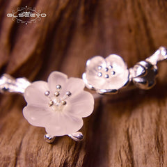 GLSEEVO 925 Sterling Silver Wedding Crystal Flower Brooch High Quality For Women Tree Brooches Mujer Handmade Jewelry