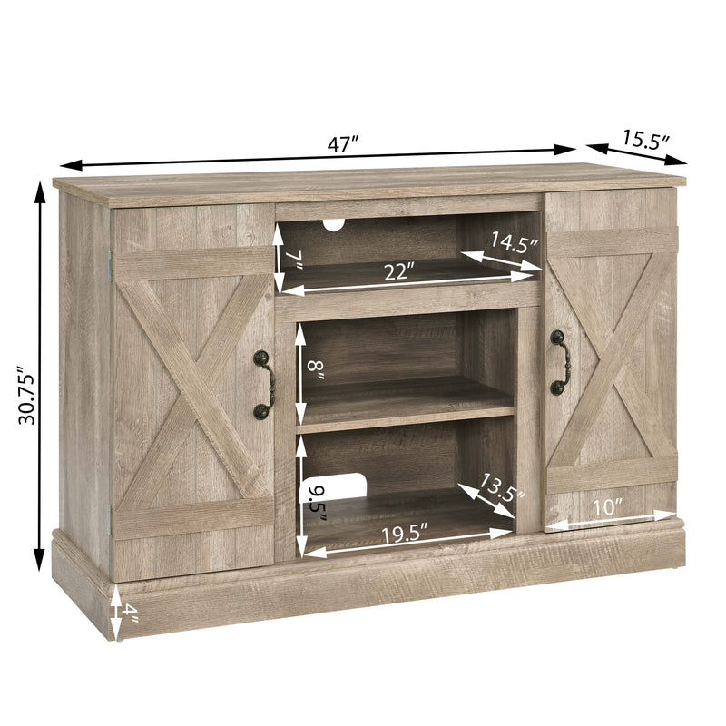 Farmhouse Classic Media TV Stand Antique Entertainment Console for TV up to 50