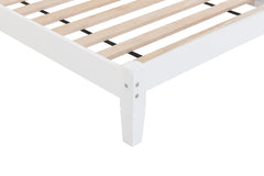 Twin Bed with Button-Decoration Headboard, with Bed Slats,White