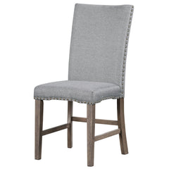 TOPMAX Mid Century Solid Wood 7-Piece Expandable Dining Table Set with Soft Cushioned Chair, Gold Brown+Gray Cushions