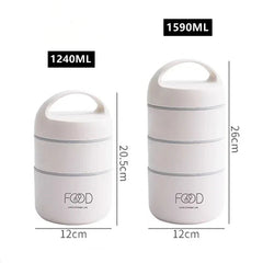1240ML/1590ML Large Capacity Stainless Steel 304 Lunch Box Leak-Proof Multi layer Thermal Bento Box Adult Student Food Container