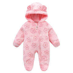 Baby cartoon hooded jumpsuit baby crawling suit