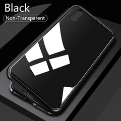 Double sided  Magnetic Case for iPhone X Clear Tempered Glass Magnet Adsorption Case