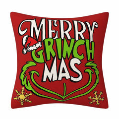 Grinch Christmas Pillow Cover Amazon Home Christmas Decoration Cushion Sofa Pillowcase Combination