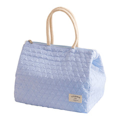 ins style small fresh outdoor large capacity picnic insulation and cold storage bag fashionable diamond pattern zipper lunch box bag student lunch bag