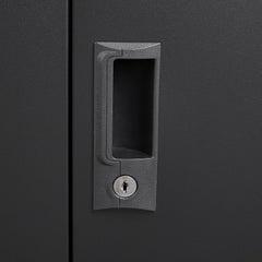 Metal storage cabinet with locked door and adjustable shelf foldable storage cabinet black