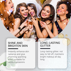 Body Glitter Spray, Body Glitter Highlight Spray Natural Stereo Long-Lasting Brightening Glitter Powder