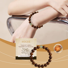 Gold Wire Sandalwood Bead String New Chinese Style Simple Minority Sense Ancient Style Style Play Decorative Bracelet