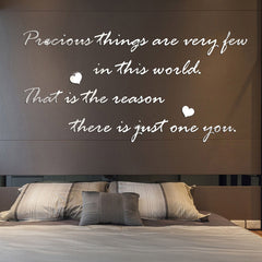 Precious English Letter Acrylic Mirror Surface Sticker Literary Sentence Background Wall Decoration Self-Adhesive 3D Wall Sticker