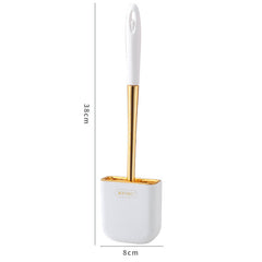 Luxury Toilet Brush Wall Mounted Holder Silicone Flat Head Cleaning Brush Corner Gap Cleaner