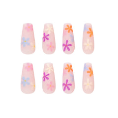 Pastoral Series Rainbow Sunflower Wearing Nail Enhancement Finished Products Fake Nail Enhancement Patch Nail Patch Removable Nail Patch