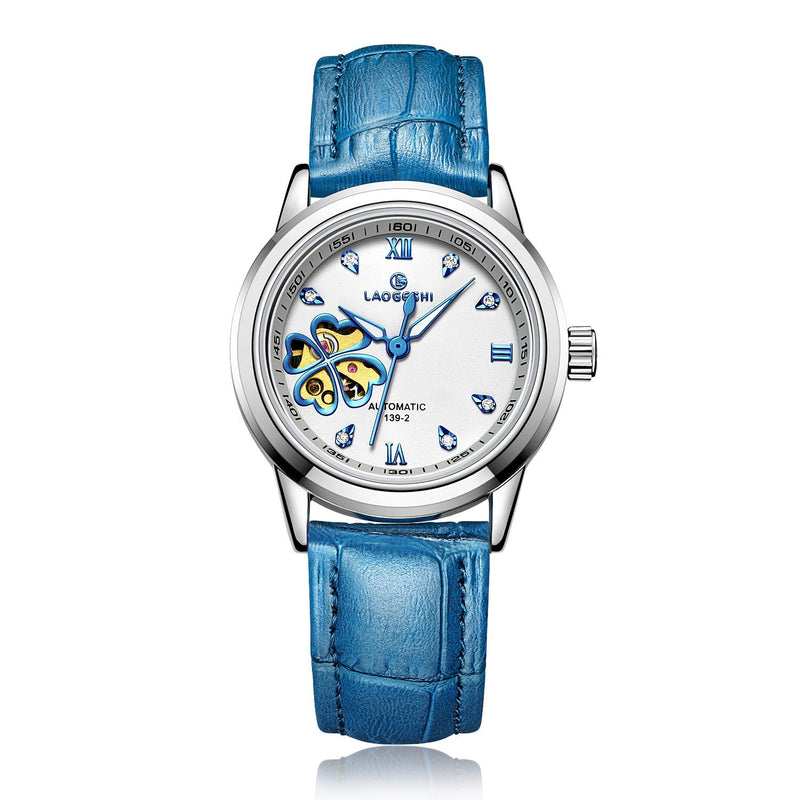 LAOGESH Women's Fully Automatic Mechanical Watch Fashion Hot Selling Night Glow Genuine Leather Steel Band Couple Watch