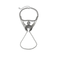 Bohemian metal chain jewelry arm chain punk retro dream catcher net leaf tassel open arm bracelet